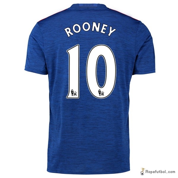 Camiseta Manchester United Replica Segunda Ropa Rooney 2016/17 Azul